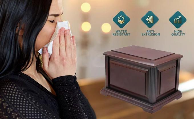 Handcrafted Extra Large Wooden Funeral Cremation Urn Box And Casket For Human Ashes Adult Burial Urns For Men 2