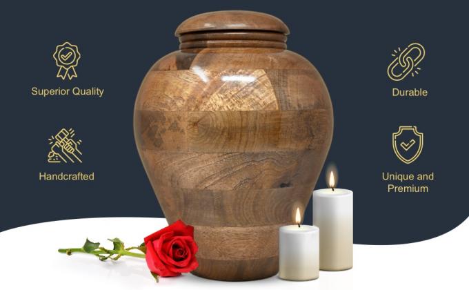 Memorials Wooden Urns For Human Ashes Adult Male/Female - Real Wood Cremation Urn For Ashes Adult Men/Women 0