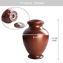 Elegant Wood Vase Urns For Human Ashes Adult Male/Female,For Adults Up To 200lbs,Burial Cremation Urn For Funeral 3