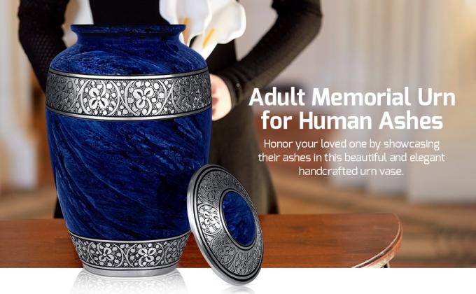 large size urn funeral human ashes memorial cremation aluminum adult honor handcrafted vase decor