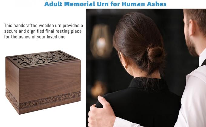 Cremation Urns For Human Ashes Adult Male Or Female, Funeral Memorial Urns For Ashes, Wooden Tree Of Life Decorative 0