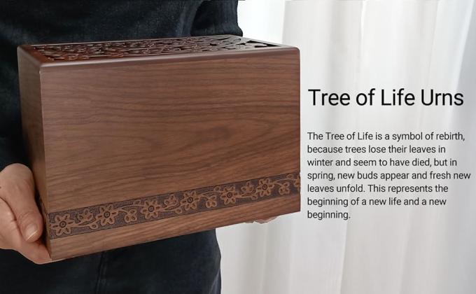 Cremation Urns For Human Ashes Adult Male Or Female, Funeral Memorial Urns For Ashes, Wooden Tree Of Life Decorative 2