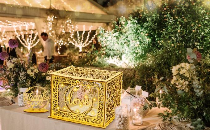 Wedding Money Box Holder With Sign, Large Rustic Wood Wooden DIY Envelop Gift Card Shadow Boxes With Lock Slot 0