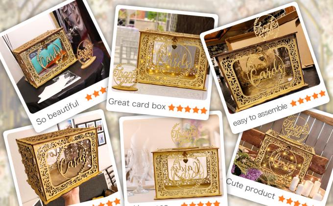 Wedding Money Box Holder With Sign, Large Rustic Wood Wooden DIY Envelop Gift Card Shadow Boxes With Lock Slot 7
