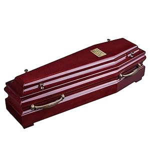 Beautiful Wood Casket Cremation Ashes Adult URN&Infant Casket,Adult Funeral URN (Brown) 0