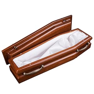 Beautiful Wood Casket Cremation Ashes Adult URN&Infant Casket,Adult Funeral URN (Brown) 3