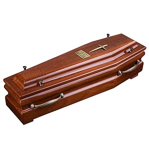 Beautiful Wood Casket Cremation Ashes Adult URN&Infant Casket,Adult Funeral URN (Brown) 4