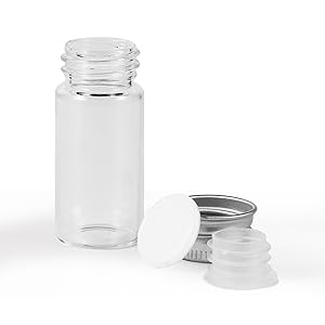 100 Sets Small Glass Bottles With Aluminum Cap Screw Top Lids 5 Milliliter Tiny Vials DIY Art Craft Storage 1