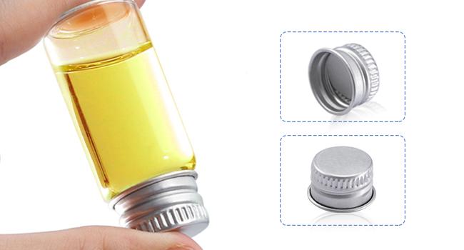 Glass Bottles with Aluminum Cap, Glass Jars Small Storage Bottle Glass Vials, Beads Storage Jars with Lids Aluminum 4