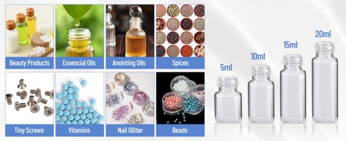 Glass Bottles with Aluminum Cap, Glass Jars Small Storage Bottle Glass Vials, Beads Storage Jars with Lids Aluminum 7
