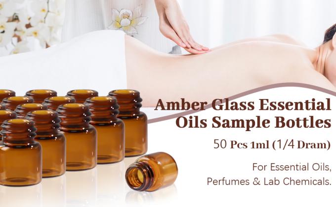 Glass Essential Oils Sample Bottles With Black Caps For Essential Oils, Perfumes & Lab Chemicals 30ml Measuring Cup 0