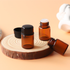 Glass Essential Oils Sample Bottles With Black Caps For Essential Oils, Perfumes & Lab Chemicals 30ml Measuring Cup 4