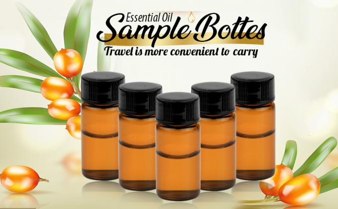 Oil Bottles For Essential Oils, 36 Pcs 2 Ml (5/8 Dram) Amber Glass Vials Bottles, Orifice Reducers And Black Caps 0