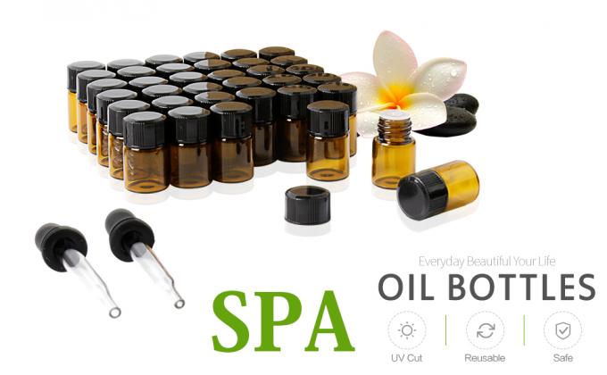 Oil Bottles For Essential Oils, 36 Pcs 2 Ml (5/8 Dram) Amber Glass Vials Bottles, Orifice Reducers And Black Caps 5