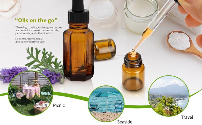 Oil Bottles For Essential Oils, 36 Pcs 2 Ml (5/8 Dram) Amber Glass Vials Bottles, Orifice Reducers And Black Caps 6