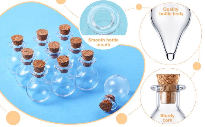 Small Mini Glass Bottles Jars With Cork Stoppers.Wishing Bottle Drifting Bottle Wedding Party DIY 0