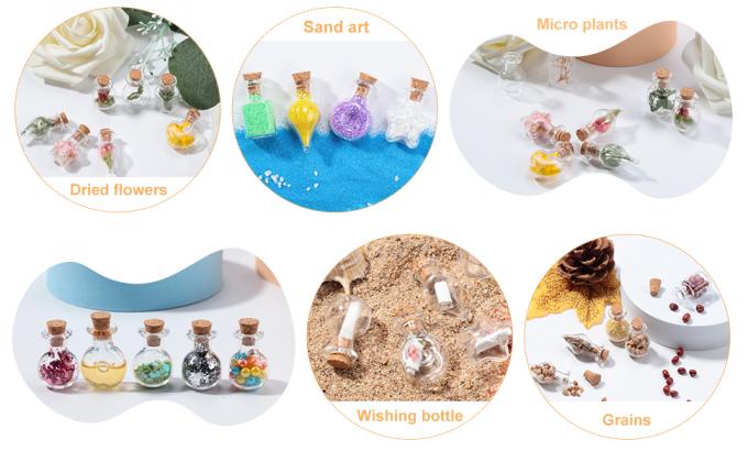 Small Mini Glass Bottles Jars With Cork Stoppers.Wishing Bottle Drifting Bottle Wedding Party DIY 1