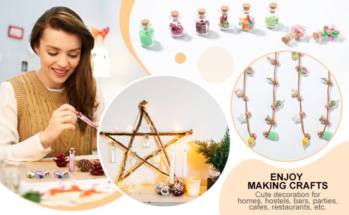 Small Mini Glass Bottles Jars With Cork Stoppers.Wishing Bottle Drifting Bottle Wedding Party DIY 2