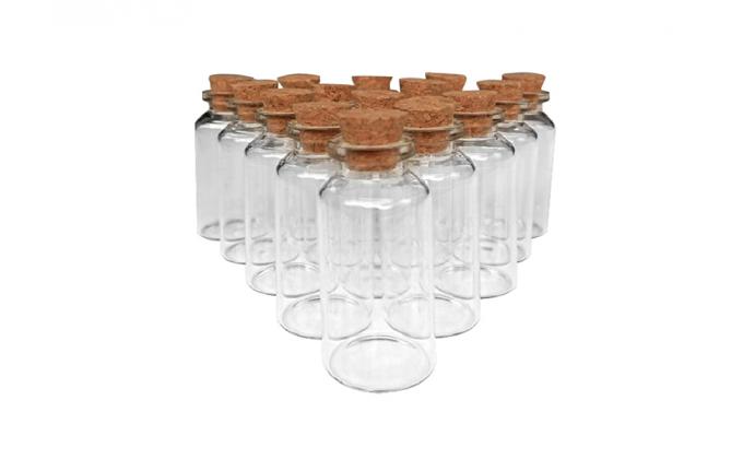 Cork Stopper Glass Bottles Mini Transparent Glass Bottles Glass Favor Jars, 100ml Bottles with Cork Lids, Mini Jars 1