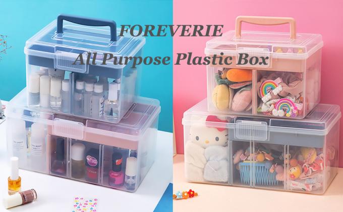 Office Supply Art & Craft Storage Box, Sewing Box Organiser Large With A Removable Tray Partition, Portable 0