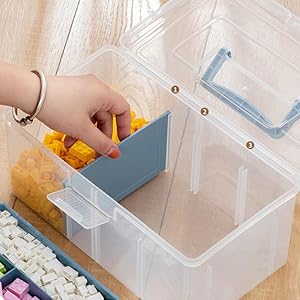 Office Supply Art & Craft Storage Box, Sewing Box Organiser Large With A Removable Tray Partition, Portable 6