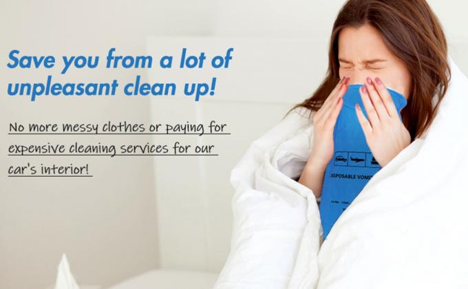 Emesis Bag, Disposable Vomit Bags, Aircraft & Car Sickness Bag, Nausea Bags For Travel Motion Sickness (Blue) 1