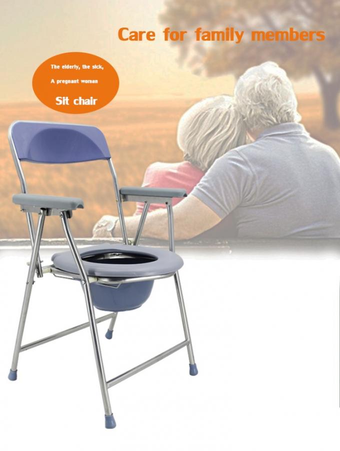Folding Lightweight Commode Chair With Top Loading Easily Removable Chamber Pot, Commode Chair, Portable Toilet 0