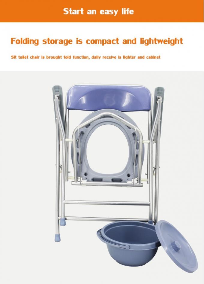 Folding Lightweight Commode Chair With Top Loading Easily Removable Chamber Pot, Commode Chair, Portable Toilet 2