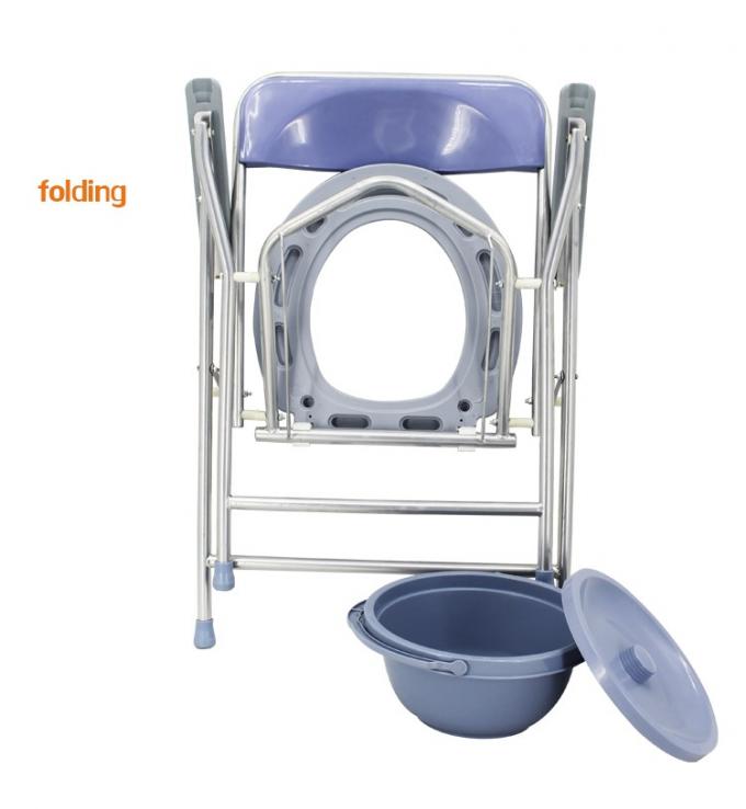 Folding Lightweight Commode Chair With Top Loading Easily Removable Chamber Pot, Commode Chair, Portable Toilet 10