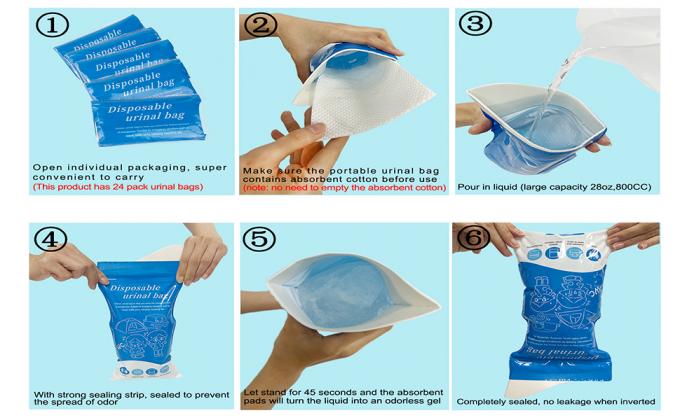Urine Bags, Pack Camping Pee Bags, Disposable Urinal Bag, Travel Urinal Bag, Toilet Traffic Jam Emergency Portable 4