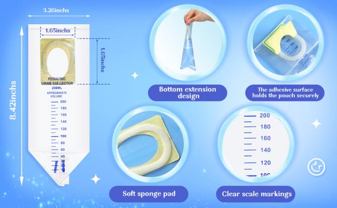 Pediatric Urine Bag Collectors Clear Urine Catcher Pouch Individually Pee Bags Disposable Pediatric Urine Collectors 1