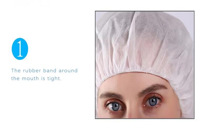 Blue Disposable Nonwoven Bouffant Caps Hair Net Hair Sleeves With Swivel Side Headbands, Unisex, Perfect For Sleeping 0