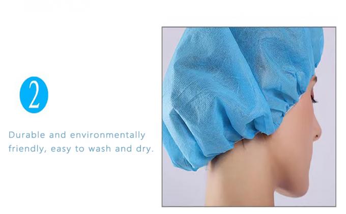 Blue Disposable Nonwoven Bouffant Caps Hair Net Hair Sleeves With Swivel Side Headbands, Unisex, Perfect For Sleeping 2
