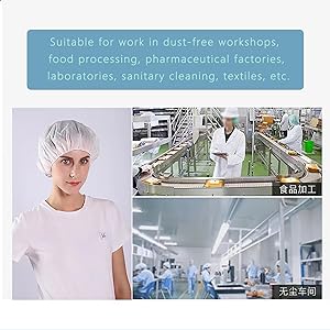 Blue Disposable Nonwoven Bouffant Caps Hair Net Hair Sleeves With Swivel Side Headbands, Unisex, Perfect For Sleeping 6