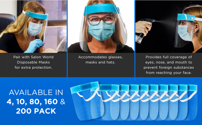 Reusable Face Shields With Eye Shield Recycled After Disinfection Salon Face Shields Ultra Clear Protective 1