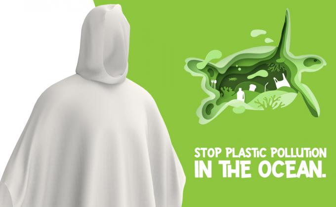 100% PLANT-BASED, Compostable, Biodegradable, Cornstarch, Recyclable, Recycled Rain Ponchos with hood adults 3