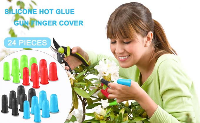Rubber Fingers Covers, Silicone Finger Protector Sleeve Tips Guard Fingertip Thumb Cots Pads For Hot Glue 4