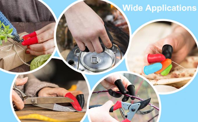 Rubber Fingers Covers, Silicone Finger Protector Sleeve Tips Guard Fingertip Thumb Cots Pads For Hot Glue 10