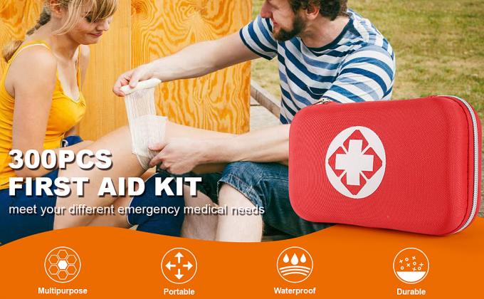 Essential Emergency Trauma Medical Supplies Packed Red Waterproof Box, Perfect For Car Home Office Travel Outdoor 0