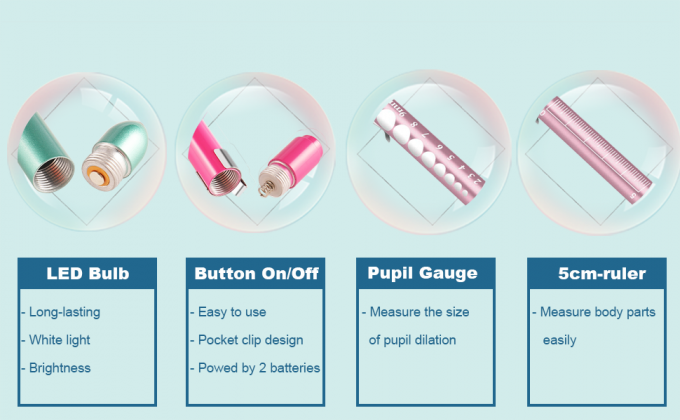 OEM Aluminum Alloy Nursing Pen Light Doctor Torch Customized Led Medical Penlight With Pupil Gauge For Nurse 2