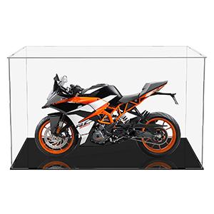 Clear Acrylic Display Case,Self-Assembly Display Box with Black Acrylic Base,Countertop Box Cube Organizer Stand Riser 3