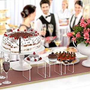 Clear Acrylic Display Risers 2 Sets, 3-Tier Risers Stands Showcase For Amiibo Funko Pop Figures, Dessert, Jewelry 8