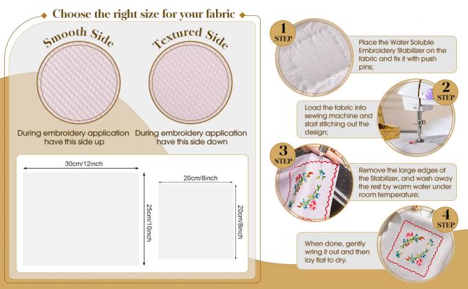 Wash Away Embroidery Stabilizer Water Soluble Embroidery Topping Film Transparent Water Soluble Stabilizer 4