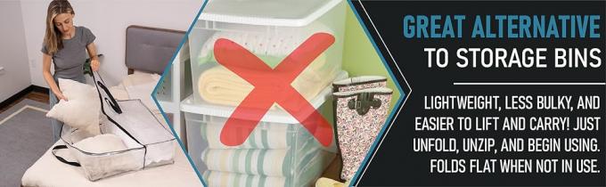 Clear Organizer Storage Bag W/Strong Handles And Zippers For College, Moving Supplies, Christmas Decorations, Wreath 0