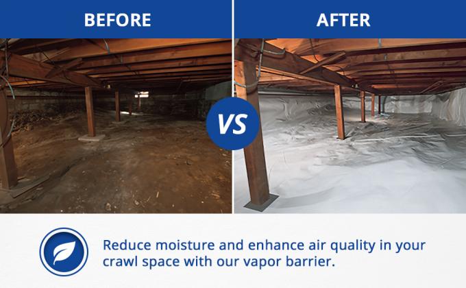 Crawl Space Vapor Barrier - 10 Mil (10' X 50'), Thick Plastic Sheeting, Drop Cloth Moisture Barrier Covering 2