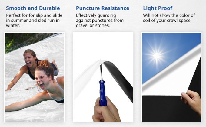 Crawl Space Vapor Barrier - 10 Mil (10' X 50'), Thick Plastic Sheeting, Drop Cloth Moisture Barrier Covering 4