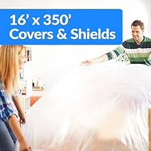 Overspray Protective Sheeting With 233+ Masking Tape (36 Mm), Translucent, Paintable, High Density, Tear Resistan 5