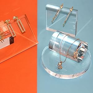 Acrylic Cube Cylinder Round Photo Props, Transparent Solid Acrylic Display Blocks For Photography Boutique Jewelry 5