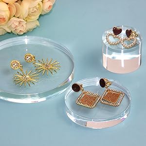 Acrylic Cube Cylinder Round Photo Props, Transparent Solid Acrylic Display Blocks For Photography Boutique Jewelry 7