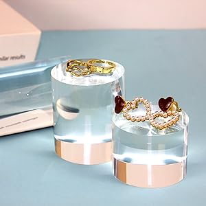 Acrylic Cube Cylinder Round Photo Props, Transparent Solid Acrylic Display Blocks For Photography Boutique Jewelry 8